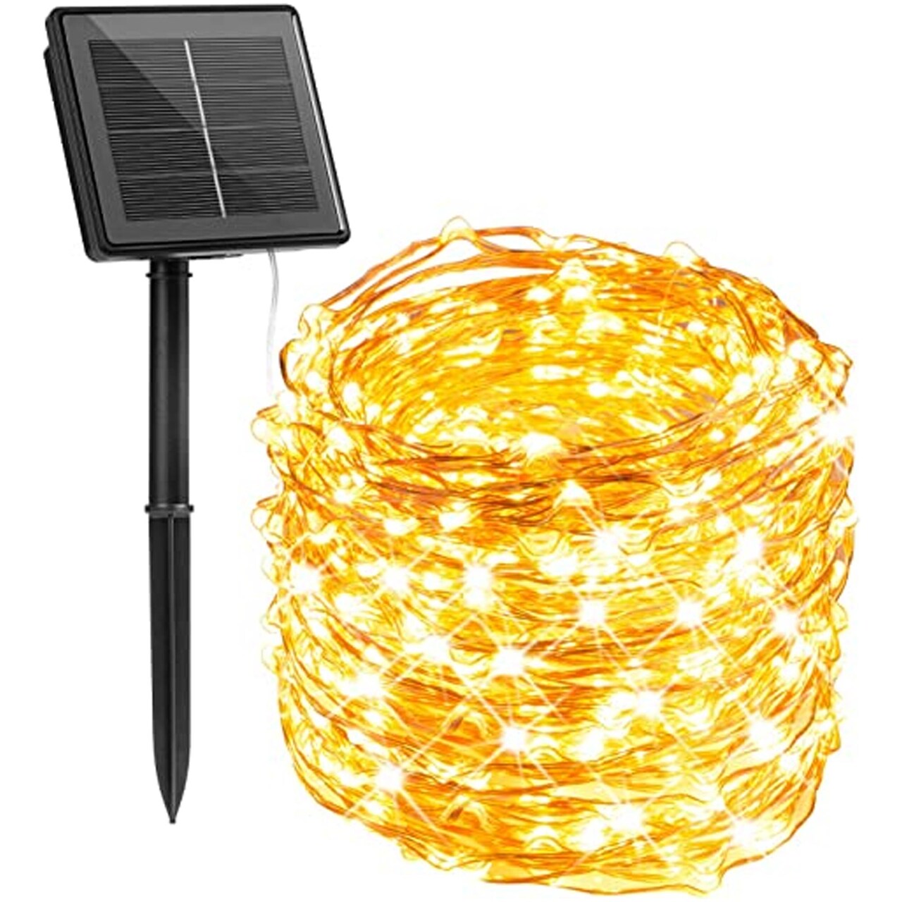 Solar Powered 200 LED 72ft Copper Wire Fairy Light 72' 8 Light Modes